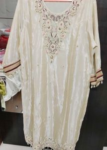 Elegant Cream Embroidered Kurta Set