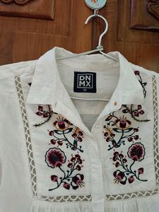 Cotton Shirt With Embroidery Details