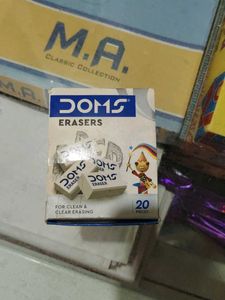 DOMS Erasers - Pack of 20 and 8 neon eraser