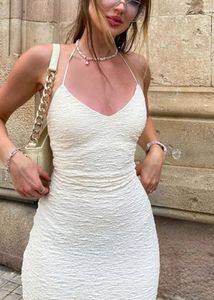 lulu &amp; Sky White Solid Sleeveless Maxi Dress