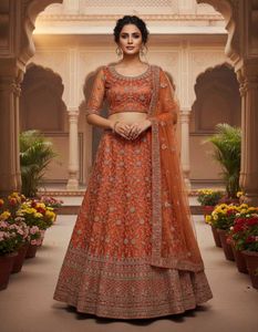 Gorgeous Orange Lehenga Choli Set
