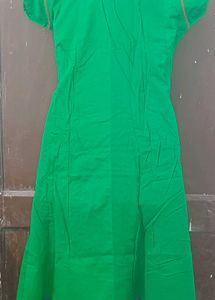 Green Embroidered Angrakha Style Kurta