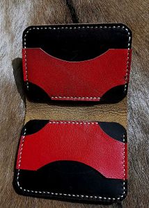 Handmade Red & Black Leather Wallet