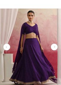 Vibrant Purple Polka Dot Lehenga Choli Set