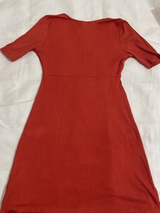 Ribbed V-Neck Midi Dress