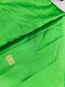 Vibrant Green Silk Saree with Blouse
