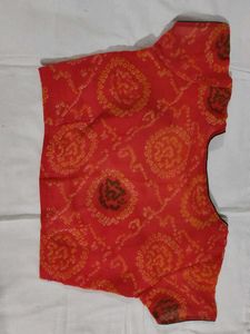 Yellow Saree  Bandhani Border with stitched blo