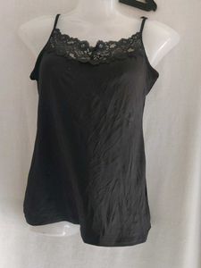 Black Lace Trim Cami Top