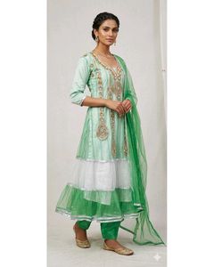 Mint Green Party Wear Sharara Set with Dupatta