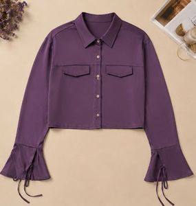Chic Purple Bell Sleeve Top