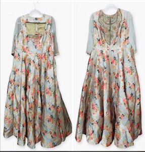 Floral Print Anarkali Gown