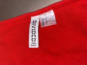 H&amp;M Divided Orange Ribbed Crop Top (Square Neck)