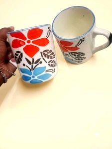 Floral &amp; football Ceramic Mugs (Set of 2 or3 or1)
