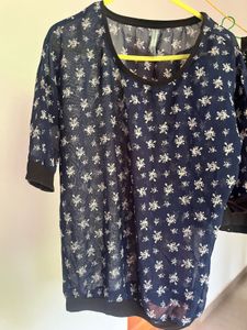 Sheer Navy Blue Blouse