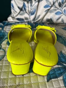 Neon Yellow Slide Sandals