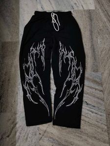 Black Graphic Print Sweatpants