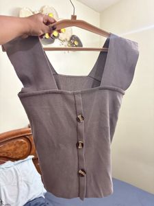 Cute Button-Up Knit Top