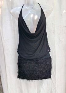 192510. Chic Black Halter Neck Mini Dress