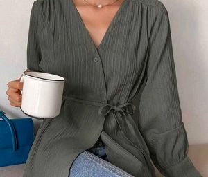 Chic V-Neck Tie-Waist Tunic