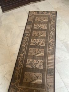 Elegant Brown Floral Runner Rug