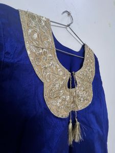 Royal Blue Kurta with Gold Embroidery