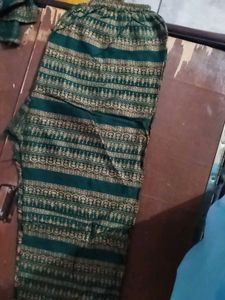 Elegant Green Printed Kurta pajama set Nayra cut