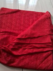 Elegant Red Lace Saree With readymade blouse
