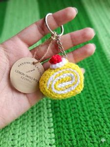 Handmade Lemon Swiss Roll Keychain