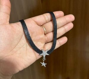 Sparkling Star Charm Choker Necklace