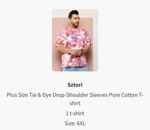 Plus Size Tie &amp; Dye Pure Cotton Tshirt - 6XL