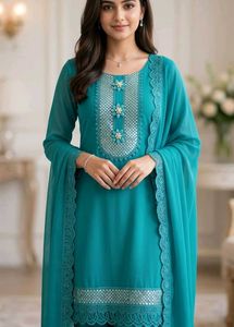Elegant Teal Kurta Set with Dupatta