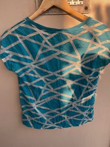 Blue Geometric Pattern T-Shirt
