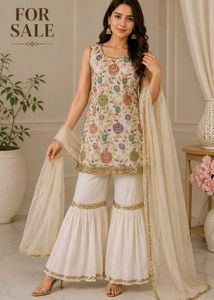 Embroidered Sharara Set with Dupatta