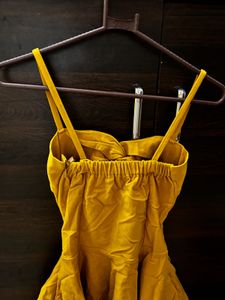 Mustard Cutout Mini Dress