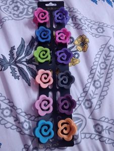 Cute Flower Hair Claw Clips - Set of 12