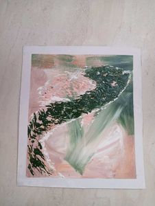Abstract Green & Pink Painting(hand-painted)