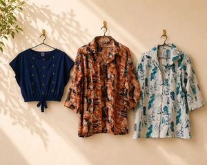 3 combo- crop top and open shirts