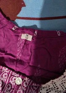 Elegant Purple Kurta with White Lace Detail