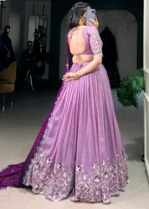 Brand new unstitched Elegant Lavender Lengha