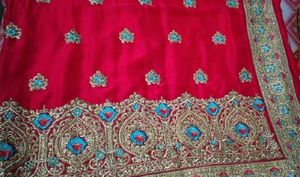 Beautiful Red Embroidered Saree