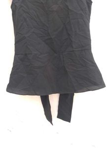 Chic Black Sleeveless Peplum Top