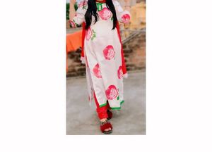 Elegant Rose Print Kurta (only)
