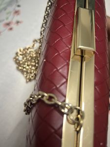 Van Heusen Red Woven Clutch Bag