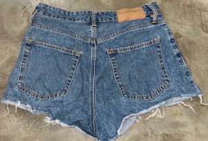 H&amp;M High Waist Vintage Denim Shorts Button Fly