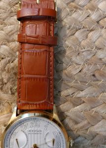 ♤ Titan Automatic Watch with Brown Strap ♤