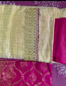 Elegant Yellow Kurta with Pink Dupatta