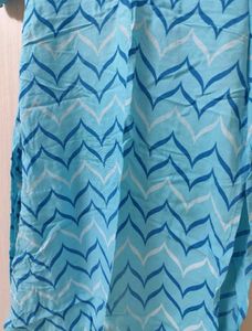 Blue Chevron Print Kurta
