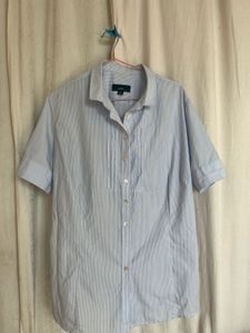 White Button-Up Tunic Top