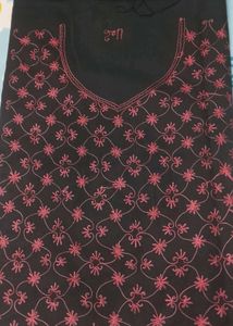 unstitched embroidery black full suit piece