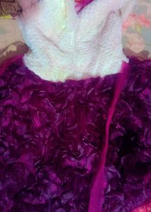 Purple Rose Velvet Frock